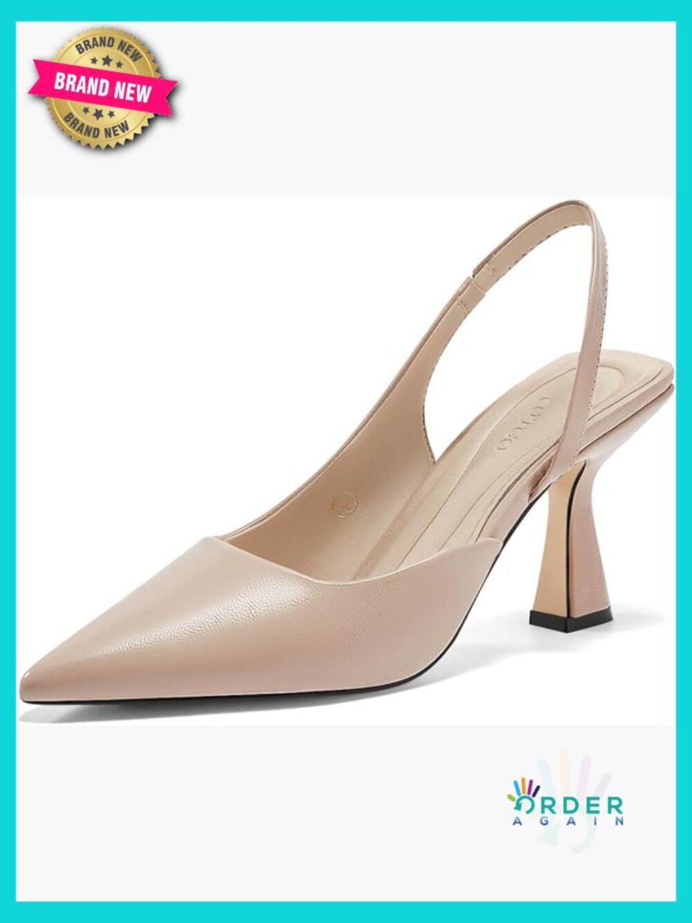 Slingback Stiletto Pumps Closed Pointed Toe D'Orsay Heels Office Dress Shoes